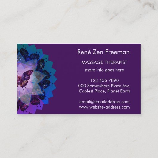 Butterfly Nebula Mandala | PAARS Visitekaartje (Achterkant)