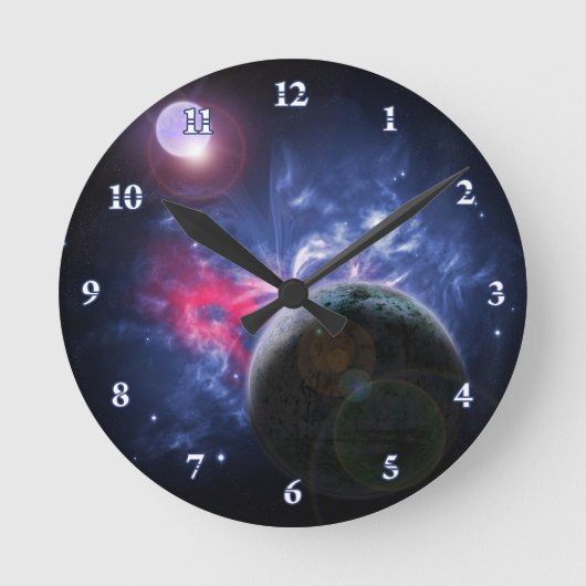 Butterfly Nebula Numbered Acrylic Wall Clock Ronde Klok (Voorkant)