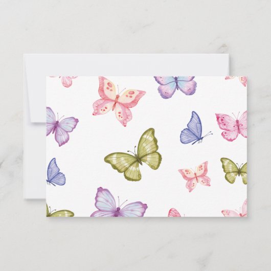 Butterfly Neutral Baby shower Luier verloting kaar Kaart (Achterkant)
