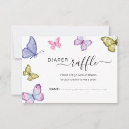 Butterfly Neutral Baby shower Luier verloting kaar Kaart
