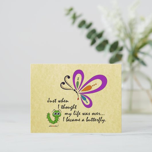 Butterfly New Beginnings Briefkaart (Staand voorkant)