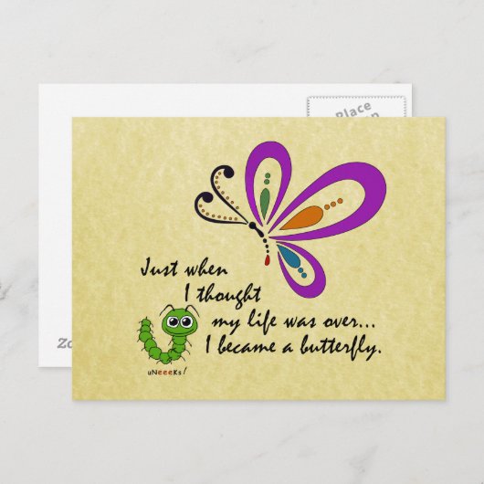 Butterfly New Beginnings Briefkaart (Voorkant / Achterkant)