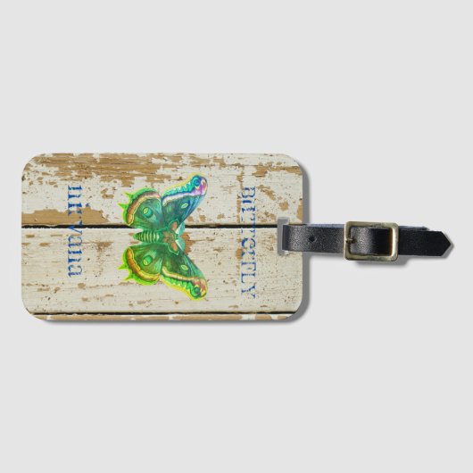 Butterfly Nirvana Shabby-Chic Bagagelabel (Voorkant (horizontaal))