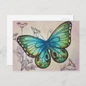  Butterfly No. 7 Waterverf Art Briefkaart (Voorkant / Achterkant)