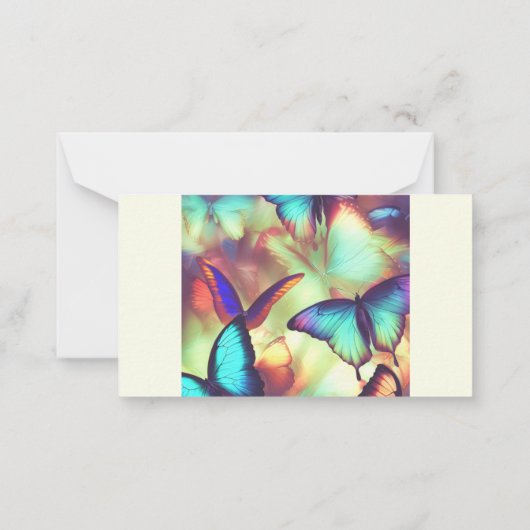 Butterfly Note Kaart Flat Option Notitiekaartje (Achterkant)