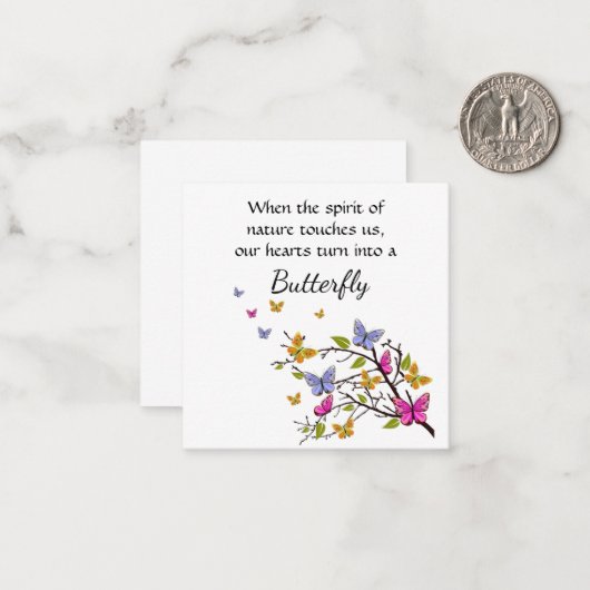Butterfly-notecard Notitiekaartje (Voorkant / Achterkant in situ)