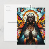 Butterfly Nun Glas in lood Briefkaart (Voorkant / Achterkant)