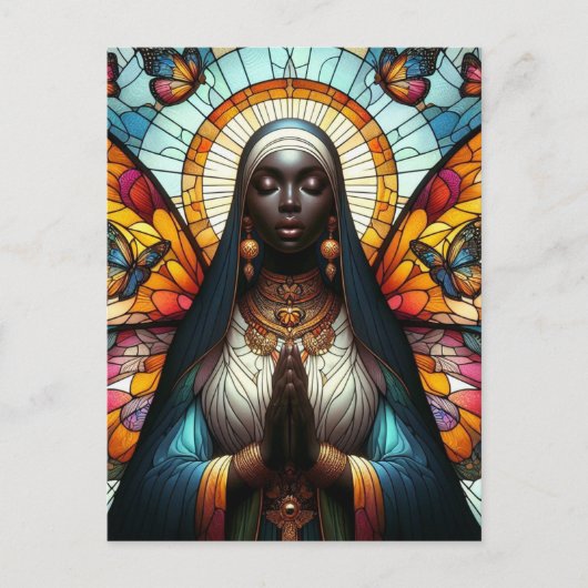 Butterfly Nun Glas in lood Briefkaart (Voorkant)