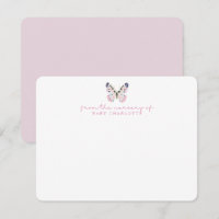 Butterfly Nursery Baby Note Stationery Kaart