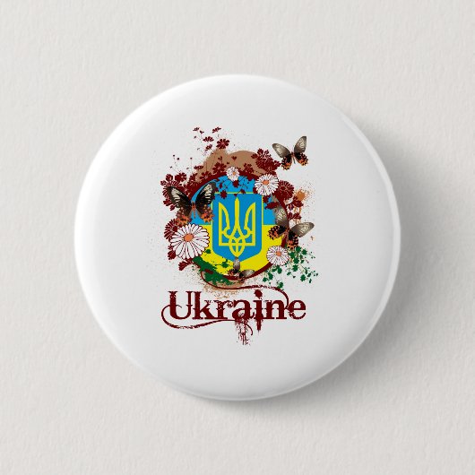 Butterfly Oekraïne Ronde Button 5,7 Cm (Voorkant)