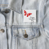 Butterfly of hearts vierkante button 5,1 cm (In situ)