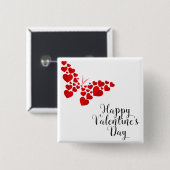 Butterfly of hearts vierkante button 5,1 cm (Voorkant /achterkant)