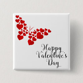 Butterfly of hearts vierkante button 5,1 cm