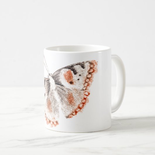  Butterfly Old Illustration Koffiemok (Voorkant rechts)