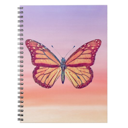 Butterfly Ombre Sunset Tones Journal Notitieboek (Voorkant)