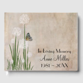 Butterfly on a Puff Flower Memorial Service Gastenboek (Voorkant)