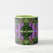 Butterfly on Aster Flower Abstract-Personated Tweekleurige Koffiemok (Center)