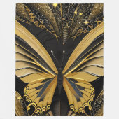 Butterfly on Black Fleece Deken (Voorkant)