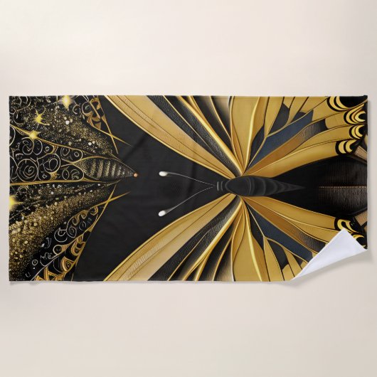 Butterfly on Black Strandlaken (Voorkant)