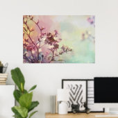 Butterfly on Blossom Branch Poster (Thuiskantoor)