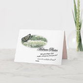 Butterfly on bush pencil sketch - any occasion kaart (Achterkant)