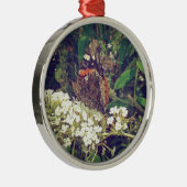 Butterfly on Butterfly Struik Metalen Ornament (Rechts)