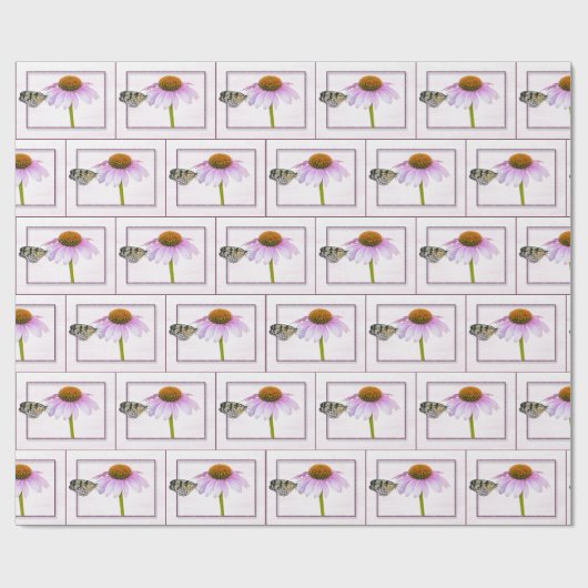 Butterfly on Cone Flower Cadeaupapier (Vlak)