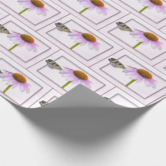 Butterfly on Cone Flower Cadeaupapier (Hoek)