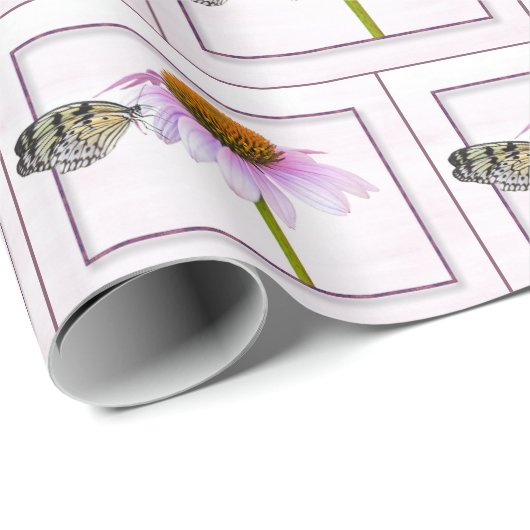 Butterfly on Cone Flower Cadeaupapier (Rol Hoek)