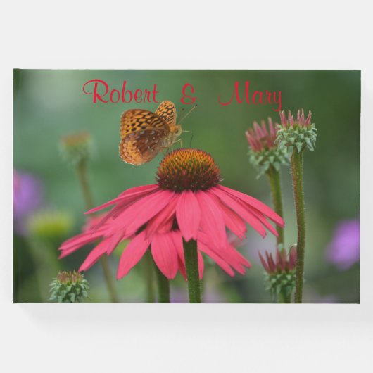 Butterfly on Cone Flower Gastenboek (Voorkant)