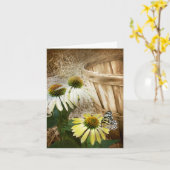 Butterfly on Cone Flower Kaart (Gele Bloem)