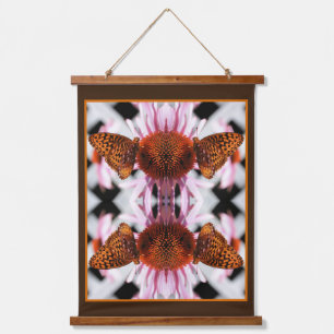 Butterfly on Coneflower Abstract Hangend Wandkleed