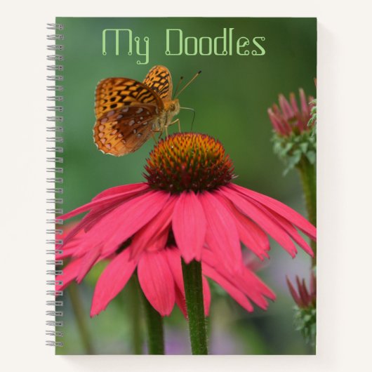 Butterfly on Coneflower Sketchbook Notitieboek (Voorkant)