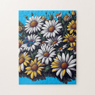 Butterfly on Daisies - Puzzle Legpuzzel