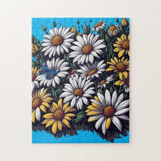 Butterfly on Daisies - Puzzle Legpuzzel (Verticaal)