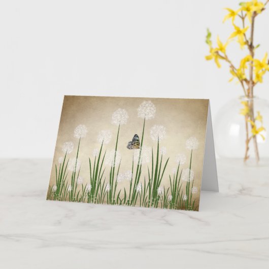 Butterfly on Dandelion Kaart (Gele Bloem)