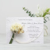 Butterfly on flower bouquet bruiloft kaart (Staand voorkant)