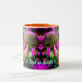 Butterfly on Flower Digital Art, gepersonaliseerd Tweekleurige Koffiemok (Center)