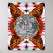 Butterfly On Flower Lijst Creëer Uw eigen foto Poster (Voorkant)