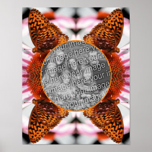 Butterfly On Flower Lijst Creëer Uw eigen foto Poster