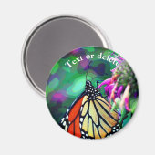 Butterfly On Flower Nature Art Personalized Magneet (Voorkant / Achterkant)