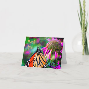 Butterfly on Flower Natuur Art Hartelijk dank Bedankkaart