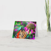 Butterfly on Flower Natuur Art Hartelijk dank Bedankkaart (Voorkant)