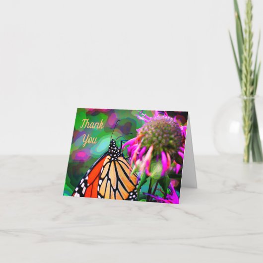 Butterfly on Flower Natuur Art Hartelijk dank Bedankkaart (Voorkant)