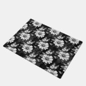 Butterfly on Flower Pattern Design - Zwart Deurmat (Schuin)