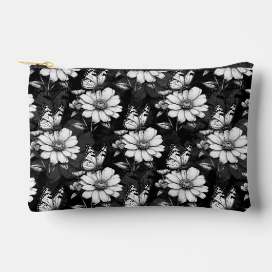 Butterfly on Flower Pattern Design - Zwart Etui (Voorkant)