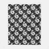 Butterfly on Flower Pattern Design - Zwart Fleece Deken (Voorkant)