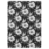 Butterfly on Flower Pattern Design - Zwart Klembord (Achterkant)