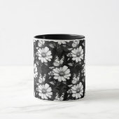 Butterfly on Flower Pattern Design - Zwart Mok (Midden)