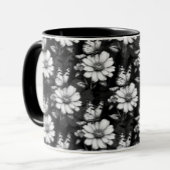 Butterfly on Flower Pattern Design - Zwart Mok